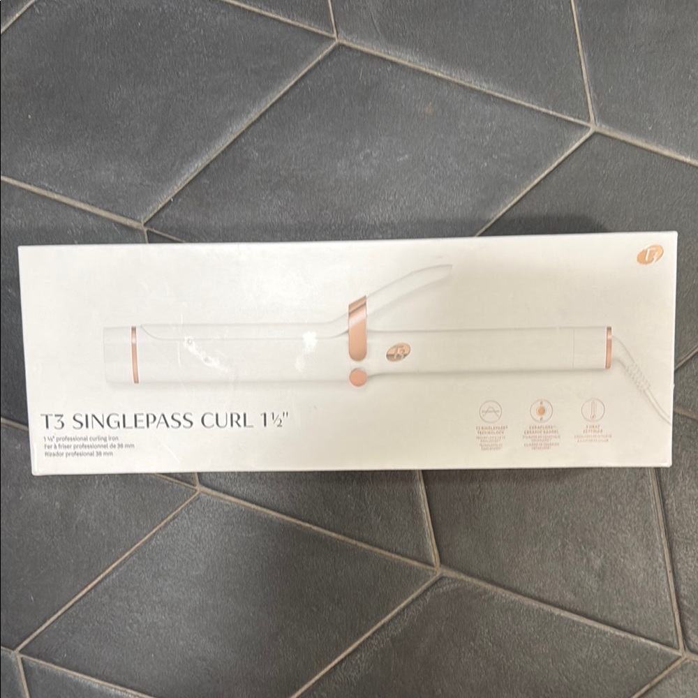 T3 SinglePass Curl 1.25" - White and Rose Gold